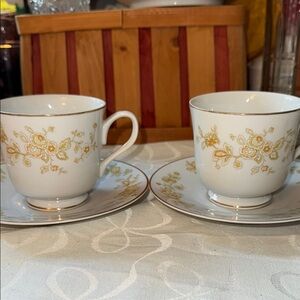 Majestic Meredith Footed Cup & Saucer Set from Japan Set of 2 cups and saucers
